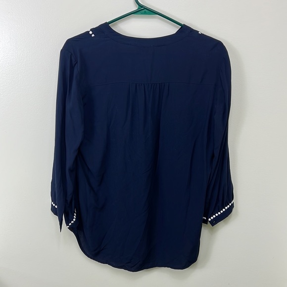 LOFT Outlet Navy Blue White Polka Dot Tunic, NWT, Small - Picture 2 of 4